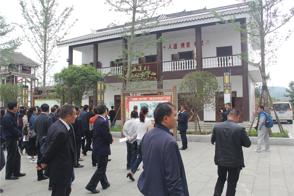 与会代表在海子村红十字服务站进行观摩.JPG
