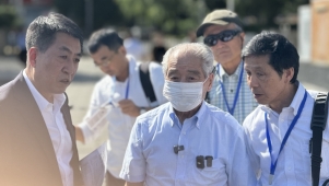 原731部队成员清水英男在侵华日军第731部队罪证陈列馆进行指认谢罪